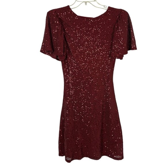 Astr the Label Red Sequined Cocktail Dress Size SM READ Formal Party Homecoming - Picture 1 of 13